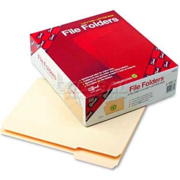 Smead Smead® File Folder, 1/3 Cut First Position, Reinforced Top Tab, Letter, Manila, 100/Box 10335